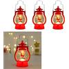 DianZiShan5 3 lanterne natalizie con luci a LED, da appendere, mini lanterne vintage con Babbo Natale, pupazzo di neve, per interni ed esterni, decorazione natalizia per la casa (F)