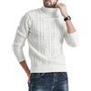 GUOCU Maglione Dolcevita Slim Fit da Uomo Tinta Unita Manica Lunga Intrecciati Pullover Lavorati Autunnale Invernale Stile Casual Morbido Comodo Traspirante Caldo Maglione,Bianco,M