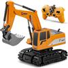 Daioller Escavatore Telecomandato per Bambini,Escavatori Radiocomandato con Spalletta in Metallo,Escavatore Idraulico per Ragazzi con luci e Suoni,6 Canali Sand Digger Regali per Bambini dai 4-7 Anni