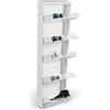 Dmora - Scarpiera Isidro, Mobile portascarpe in metallo, Armadio da ingresso multiuso, Mobiletto per calzature, 50x15h172 cm, Bianco