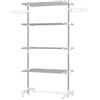 HOMCOM Stendibiancheria Verticale Pieghevole a 4 Livelli con 6 Ruote, 142x55x172cm, Bianco e Argento, Stendino Verticale | Aosom