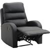 Homcom Poltrona ERGONOMICA con Poggiapiedi Poltrona Relax Poltrona Reclinabile in Ecopelle, Poltroncine da Camera Nero|Aosom Italy|Aosom