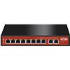 VeraTech WITEK-0005 - WITEK Switch PoE non gestibile con 8 porte PoE 10/100 e 2 porte RJ45 10/100 Plug&Play