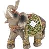 Akozon Elefante Portafortuna, Akozon Feng Shui Statua di Elefante Fortunato Verde Ricchezza Statua di Elefante con la Proboscide Alzata Elefanti per la Decorazione Domestica Compleanno Natale (L)