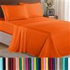 Elegant Comfort Coziest - Set di biancheria da letto, lenzuolo con angoli elasticizzati, tasca profonda fino a 40,6 cm, in microfibra, arancione Elite, completo