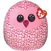 Ty - Morbido Peluche Cuscino - Squish a Boos - Gufo - Pinky - Rosa e bianco - Occioni e becco rosa glitter - Ottima idea regalo per grandi e bambini - Ideale per ogni occasione - 22 cm- 39300