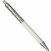 Cesare Emiliano Penna a Sfera a Scatto in Argento Sterling 925 e Plastica Bianca
