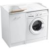 COLAVENE Mobile lavatoio coprilavatrice bianco in truciolare nobilitato con lavatrice a destra e vasca a sinistra serie domestica coprilavatrice a dx e vasca a sx l=106 p=50 h=90 COLAVENE