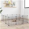 prissent Gabbia per Animali 12 Pannelli con Porta Nero 35x35 cm Acciaio Recinto Per Conigli Recinto Per Gatti Recinto Per Cani Recinzione Per Animali Gabbia Spaziosa Per Uso Interno Ed Esterno