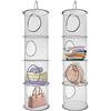 Fentar 2Pezzi Porta Oggetti da Appendere, 4 Livelli Rete di Stoccaggio Sospesa, Portaoggetti da Appendere Pieghevole Organizer Salvaspazio Sospeso per Teddy Vestiti Quilt Armadio