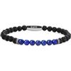 GAVU Bracciale di Perline di Pietra Lavica e Lapislazzuli da Uomo L, Bracciale Uomo Pietre Naturali
