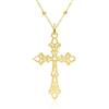 WANDA PLATA Collana Ciondolo Croce da Donna in Argento Sterling 925 Placcato in Oro, Pendente a Crocifisso