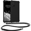 kwmobile Custodia Compatibile con Xiaomi Mi 10 Lite (5G) Cover - Back Case in Silicone TPU - Protezione Smartphone con Cordino - nero
