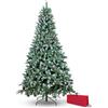 BRIGROS Albero Di Natale 210cm Neve Finta Super Folto 1278 Rami Pino innevato Base Croce