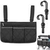 GZqiancang Borsa laterale per sedia a rotelle, con 4 ganci, colore nero | Borsa portatile per sedia a rotelle per sedie a rotelle, sedie per bambini, sedie elettriche, deambulatori