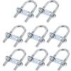 QUARKZMAN M6x25x70mm Tondo U Bullone x 8 Set Acciaio U Bullone per Asse e Rimorchio Foglia e Tubo, [Argento Tono]