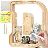 Lakpopya Salvadanaio in Legno per Bambini Salvadanaio Lettre Personalizzato di A-Z Salvadanaio Apribile Trasparente per Decorazione Regalo Battesimo (D)