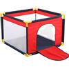Perfectlife Box per bambini box box parco giochi per bambini recinzione di sicurezza per bambini box portatile a casa 100 x 100 x 65 cm, colore: blu marino+rosso+giallo
