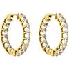 PURELEI® Orecchini Shimmer (oro, argento, oro rosa), impermeabili, da donna, con pietre preziose, piccoli orecchini a cerchio in acciaio inossidabile, regalo per donne, diametro 27 mm, 19mm, Acciaio