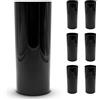 DOJA Barcelona | Bicchiere Tumbler Alto 30cl | Pack 6 | Tumbler Plastica Rigida Nero | 154x63x2mm | Bicchieri Policarbonato Tumbler | Plastica Dura Riutilizzabile | Bicchieri Lavabili