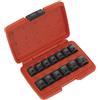 Sealey AK5613LP Low Profile Metric Impact socket con 1/5,1 cm SQ unità, rosso, set di 13