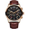 LIGE Orologio Uomo Mode Elegant Acciaio Inossidabile Pelle Impermeabile Analogico Quarzo Classico Cronografo Uom Bracciale