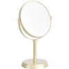 Amazon Basics Specchio Rotondo cosmetico Da tavolo, ingrandimento 1x/5x, 18.3 x 12.5 x 30 cm, oro, 7.2L x 4.92W cm