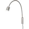 Fischer & Honsel Lampada da letto Flex, faretto Justi, colore nichel opaco, larghezza: 6 cm, altezza: 52 cm, A: 40 cm, con interruttore, 1 lampadina GU10, LED max. 4 Watt, 3000 K, 320 lm, EEG: G