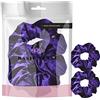 Basic Sense Set di 2 elastici per capelli, grandi dimensioni, in velluto, per chignon e coda di cavallo, per donne, ragazze e bambine, colore viola