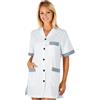 Ristosubito Casacca Dacca da donna MANICA CORTA 65% Poliestere 35% Cotone BIANCO + RIGHE BLU Disponibile in diverse taglie Modello 006100