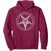 Occult Designs Co. Sigil Baphomet Pentagram Occult Satanic Devil 666 Felpa con Cappuccio