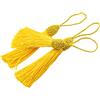 VAPKER - 20 nappine segnalibro, 15 cm, gialle, con testa a forma di ananas, nappine in morbida seta, mini nappine per lavori artigianali, con passante per cordino, per portachiavi, orecchini, gioielli