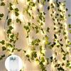 A.bigwhale Stringa luminosa con foglie, 6m 60LED edera ghirlanda luminosa, verde artificiale foglia edera vite con luce, primavera piante decorazione per muro matrimonio festa giardino festival