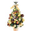 KAMEUN Mini Albero Di Natale Con Luci 45cm PVC Piccolo Albero Di Natale Decorato Artificialmente Più Verde Decorazione Tavola Natale per natale, casa, cucina, tavolo da pranzo decorazione（oro）