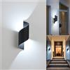 KUKAK Lampada da parete per interni ed esterni, 10 W, 6000 K, luce bianca fredda, moderna fino a giù, illuminazione da parete, impermeabile IP65, spirale in metallo, applique da parete per bar, camera