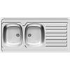 Pyramis INTERNATIONAL (120X60) 2B 1D, Lavello ad incasso soprapiano acciaio INOX, liscio, 100118502