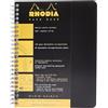 RHODIA 193429C - Quaderno a spirale (rilegatura integrale) Notebook NERO - A5+ 16 x 21 cm- Quadretti piccoli - 160 pag. staccabili - Carta Clairefontaine Bianca 80g/m² - COPERTINA morbida e resistente