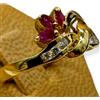 ANELLO ORO 18Kt CARATI GIALLO NUOVO ROSA DI FRANCIA GEMME ROSA E PUNTILUCE DONNA