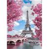DAERLE 5D DIY Diamond Painting Kit Completo Torre, Ciliegio in fiore Quadro Diamant Painting Fai-da-te, Pittura Diamante Strass Ricamo a Punto Croce Painting per Decorazioni Casa 30x40cm Paesaggio