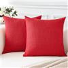 Artscope 2 Pezzi Natale Federe per Cuscini in Finto Lino Minimalista Copricuscini Decorativo per Domestica Soggiorno Camera da Letto Divano 65x65cm, Rosso