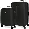 ROLL ROAD Cambogia set di valigie nero 55/68 cm rigida ABS chiusura a combinazione laterale 217 L 6,56 kg 4 ruote doppie attrezzature a mano
