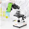 VEVOR Microscopio Ottico Binoculare 40X-2500X con Tavolino Meccanico a 2 Livelli