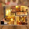 Kit casa delle bambole con custodia per batterie a luce LED Cottage in legno