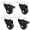 WAGNER design yourself 02222704 girevoli trasporto/Ruote per mobili senza 2 con freno, piastra a vite, Set di 4-Nero, (Ø) 25 mm