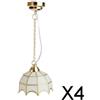 4X 1 / 12 Miniatura Lampada Da Soffitto Con Paralume Bianco LED