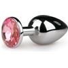 Easytoys Metal Butt Plug 124PNK Anal Jewelry Silver/Pink