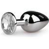 Easytoys Metal Butt Plug 124CLR Anal Jewelry Silver/Transparent