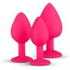Easytoys Anal Collection Silicone Butt Plug with Diamond Pink