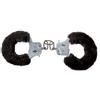 Toyjoy Furry Fun Cuffs - Plush Black Metal Handcuffs