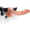 Pipedream Fetish Fantasy 9" Vibrating Hollow Strap-On with Balls Flesh
